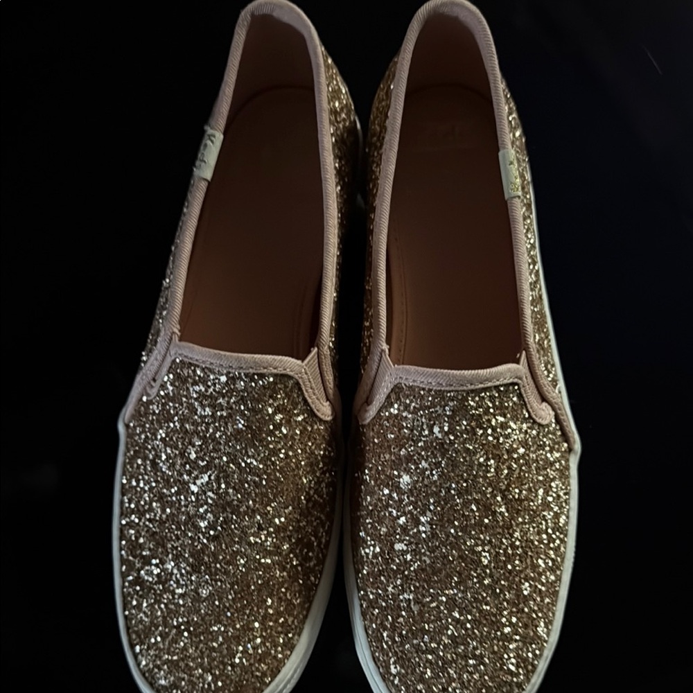 Kate Spade Sparkling Gold Slip-On Shoes